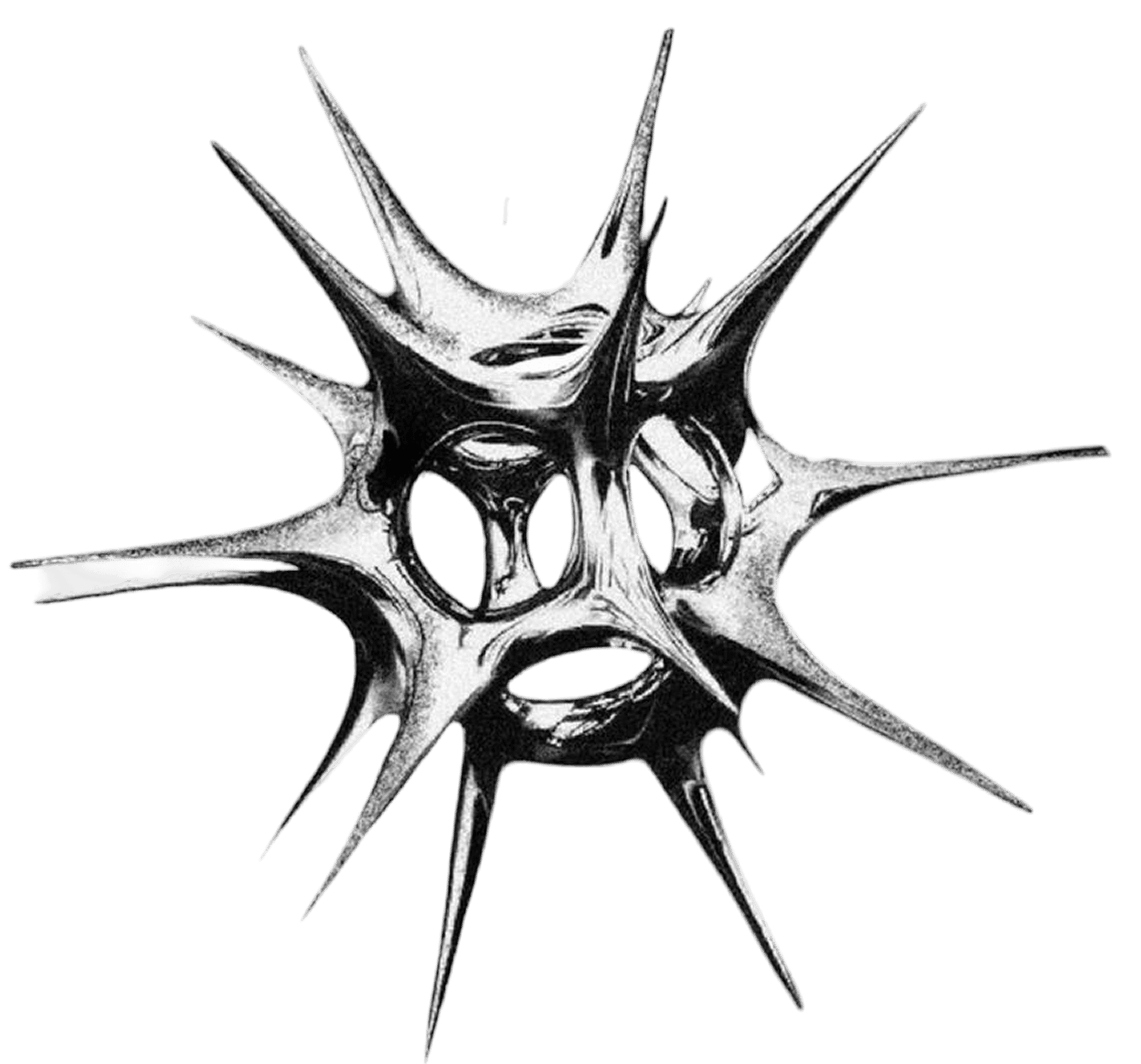 Abstract spiky metallic sculpture representing new complexity