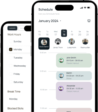 Smart Scheduling app screens
